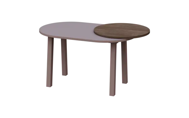 RGY 12 L konferenční stolek, levý, masivní dřevěná podnož, deska 18 mm, 500x1020x625, pudrová